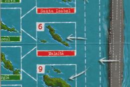 Detail části herního plánu (s americkou USS Yorktown)